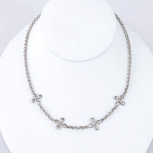 Vintage Sterling Silver 925 Swirl Link Chain Necklace 15.75”
